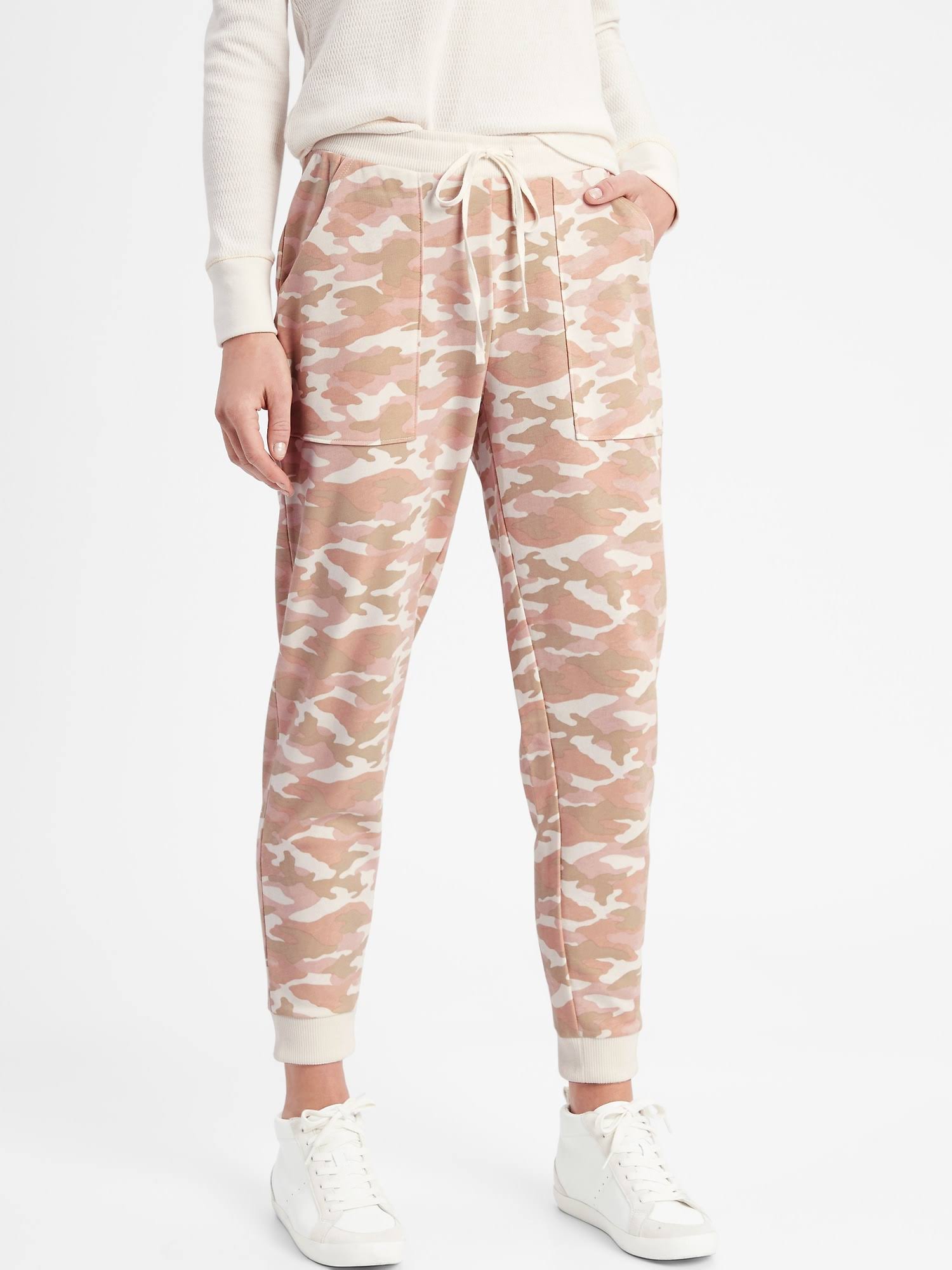 Women's Knit Terry Jogger Pant Pink/Cream