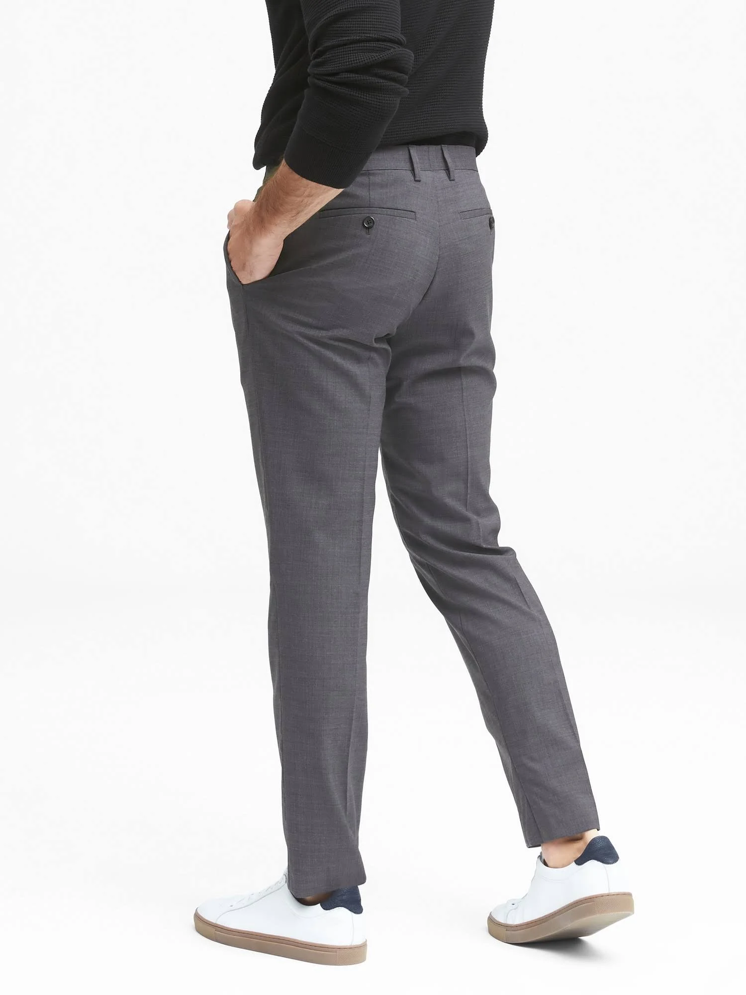 Banana Republic Men's Slim Performance Stretch Wool Dress Pant Charcoal Size 35W 32L