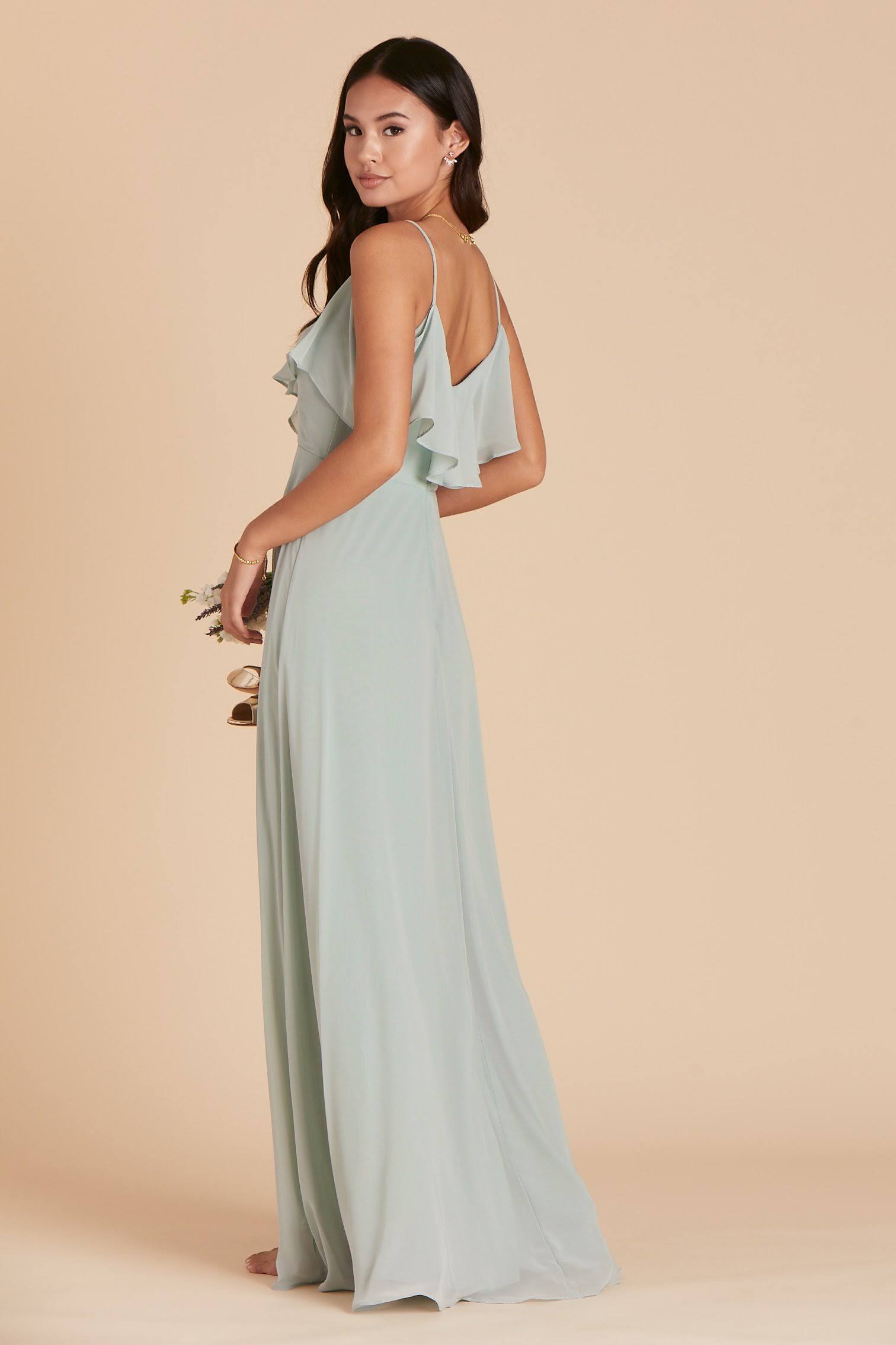 Jane Convertible Chiffon Bridesmaid Dress in Sage S / Sage / No Slit