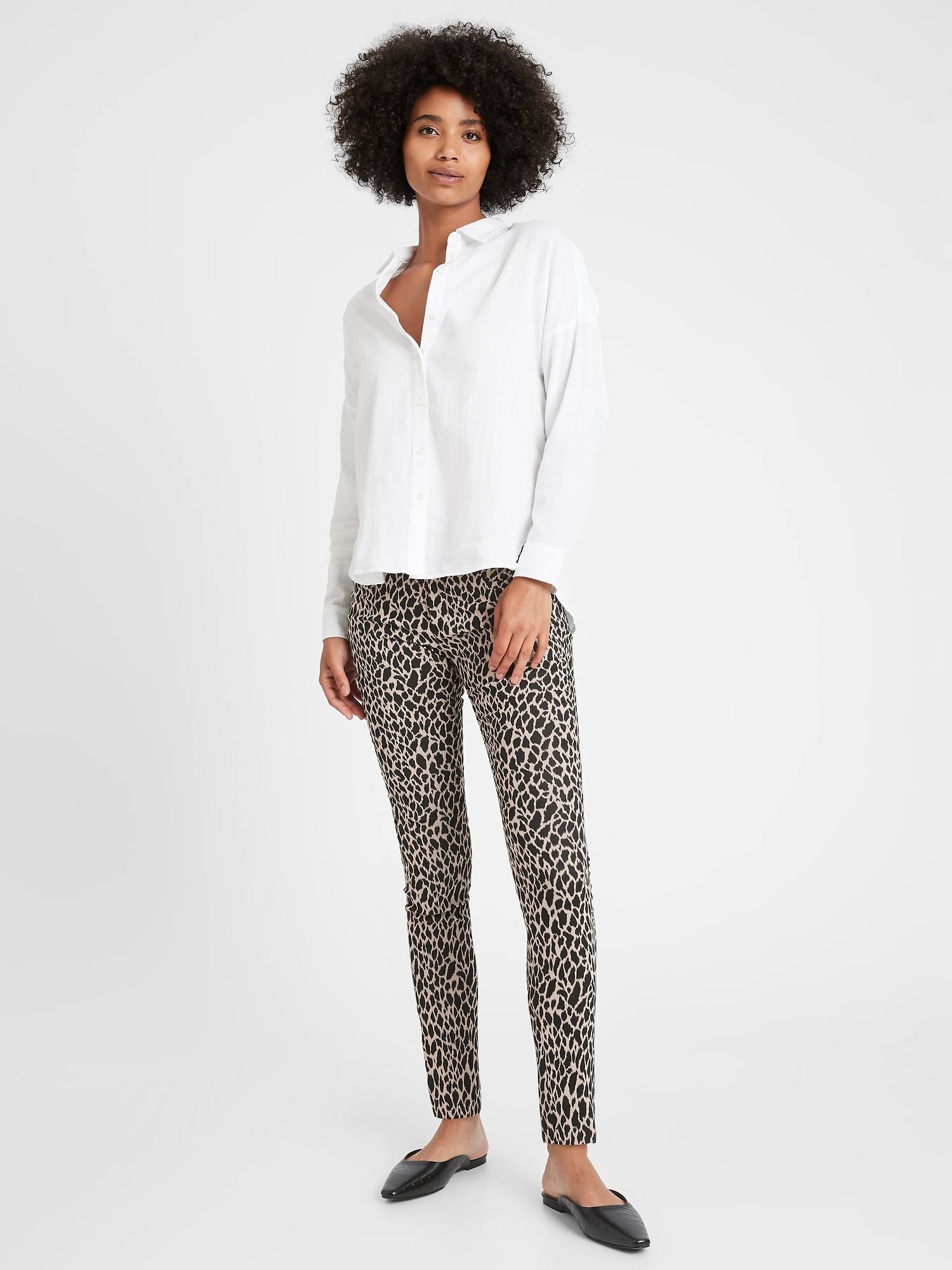 Banana Republic Women's Classic-Skinny Sloan Pant Giraffe Print Size 6 Long