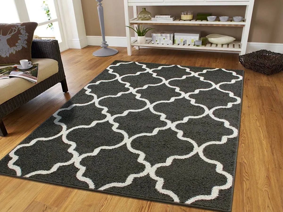 Balta Group 259944 8 x 10 ft. Gray & White Trellis Outdoor Rug