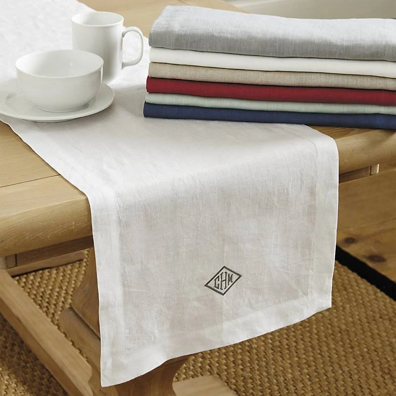 Marseille Linen Table Runner Red 16x22 x 90x22 - Ballard Designs