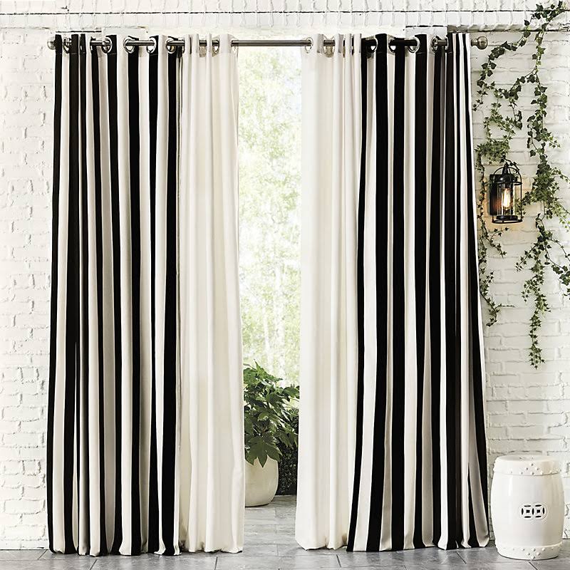Indoor/Outdoor Drapery Panel with Weighted Corners Canvas Taupe Sunbrella 84x22 - Ballard Designs