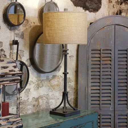 Legrand 36x22 Table Lamp Base Color: Bronze, Shade Color: Beige