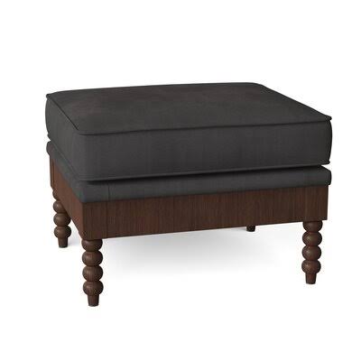 Lyerly Wood Bench Body Fabric: Spinnsol Iron, Leg Color: White