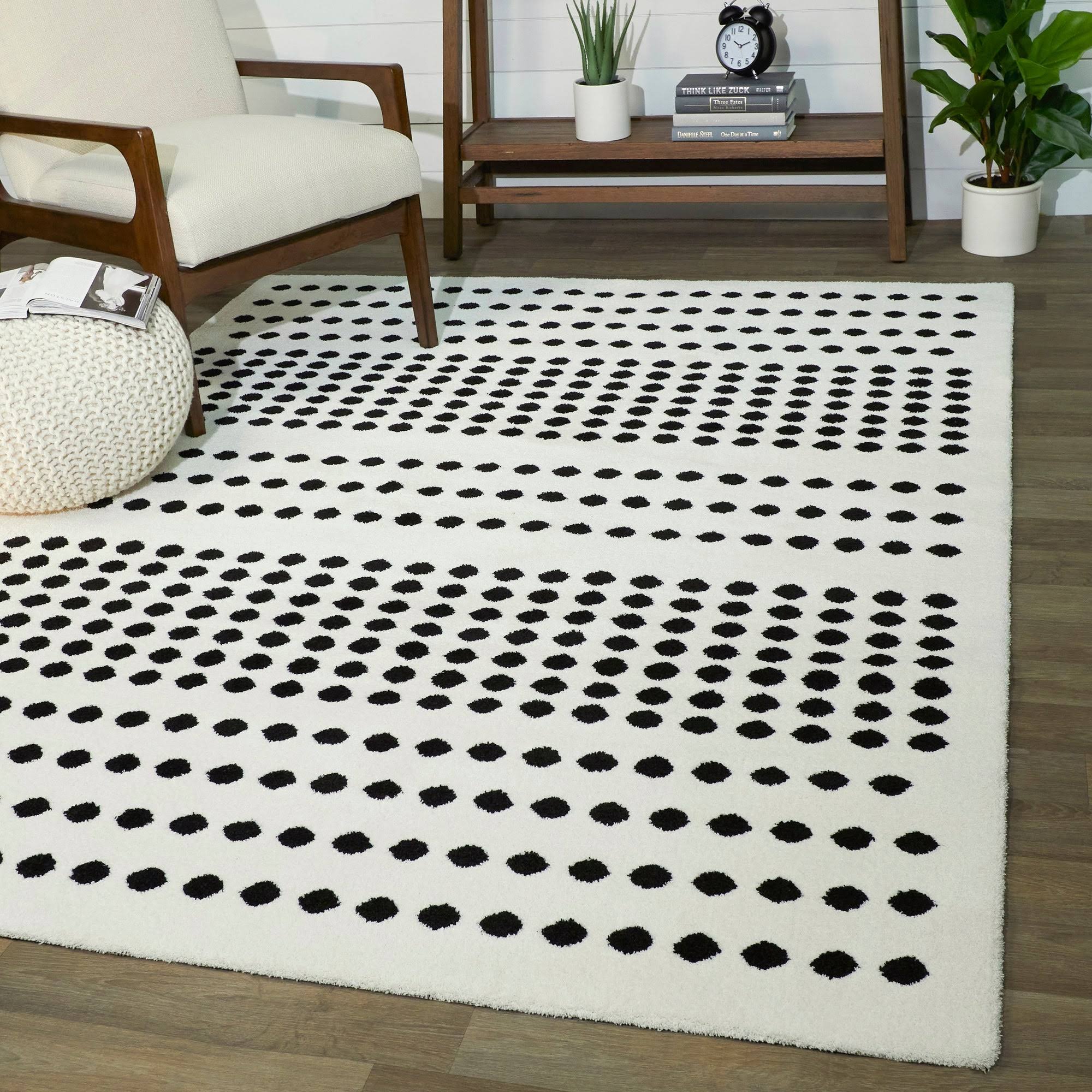 BALTA Seurat White 8 ft. x 10 ft. Modern Dots Area Rug