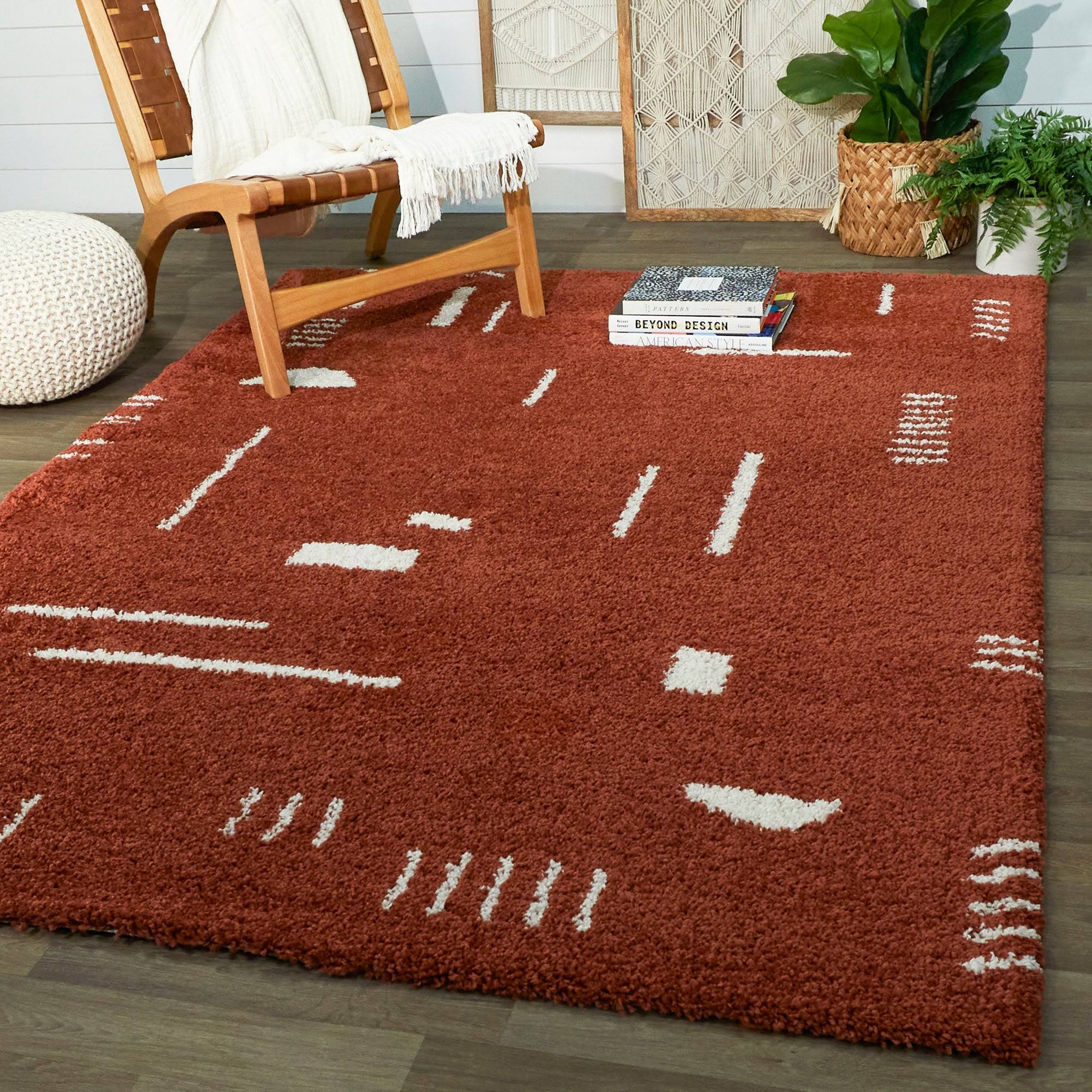 BALTA Rupa Rust 4 ft. x 6 ft. Modern Shag Area Rug, Red