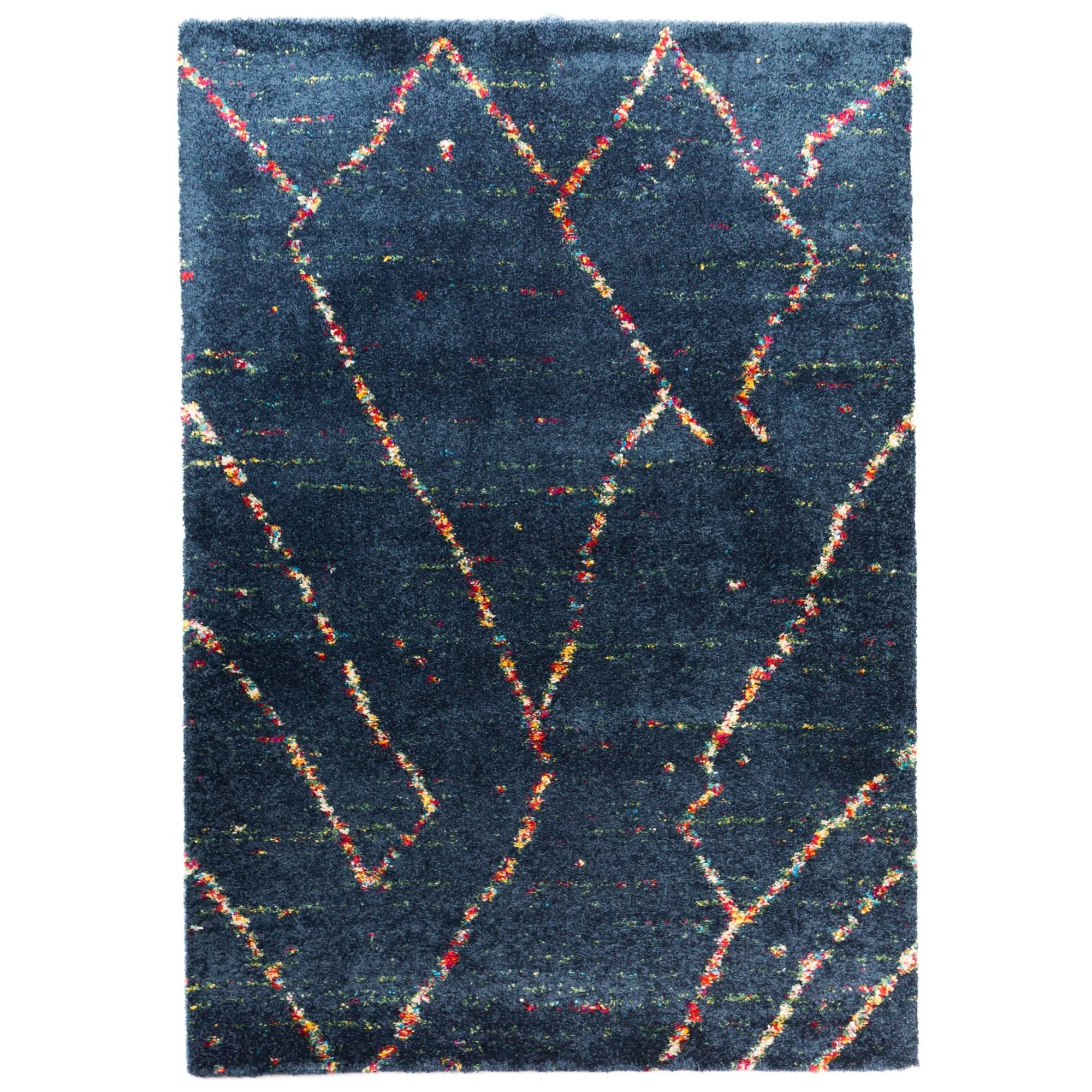 Uzma Moroccan Shag Area Rug - 5&3x22 x 7& - Dark Blue
