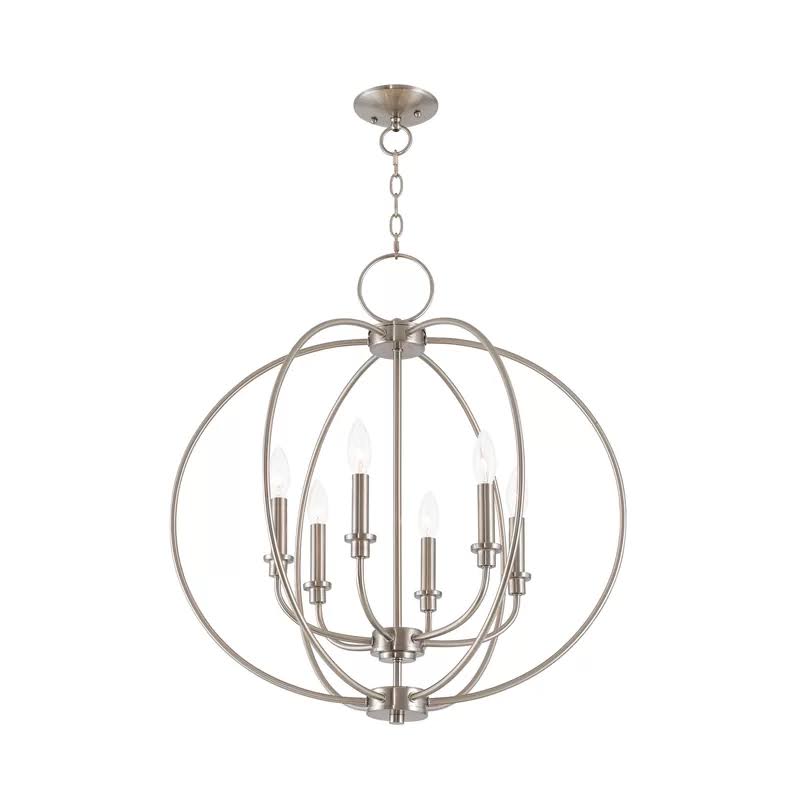 Naomie 6 - Light Candle Style Globe Chandelier Finish: Brushed Nickel