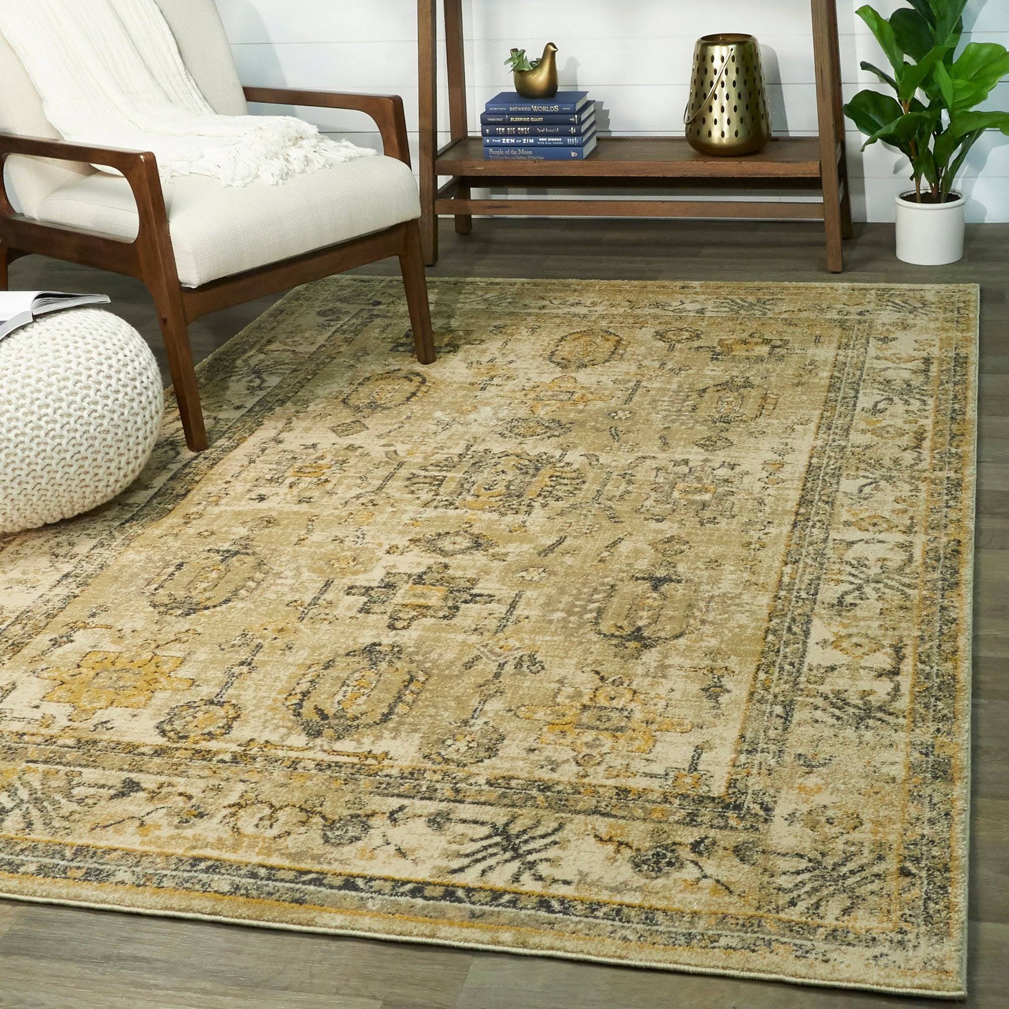 BALTA Godwin Tan/Gold 8 ft. x 10 ft. Vintage Persian Area Rug