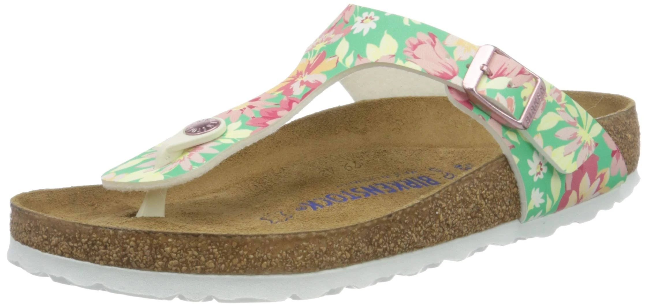 Birkenstock Women's Tongs Gizeh SFB Birko-Flor Supernatural Flower Emerald Sandal
