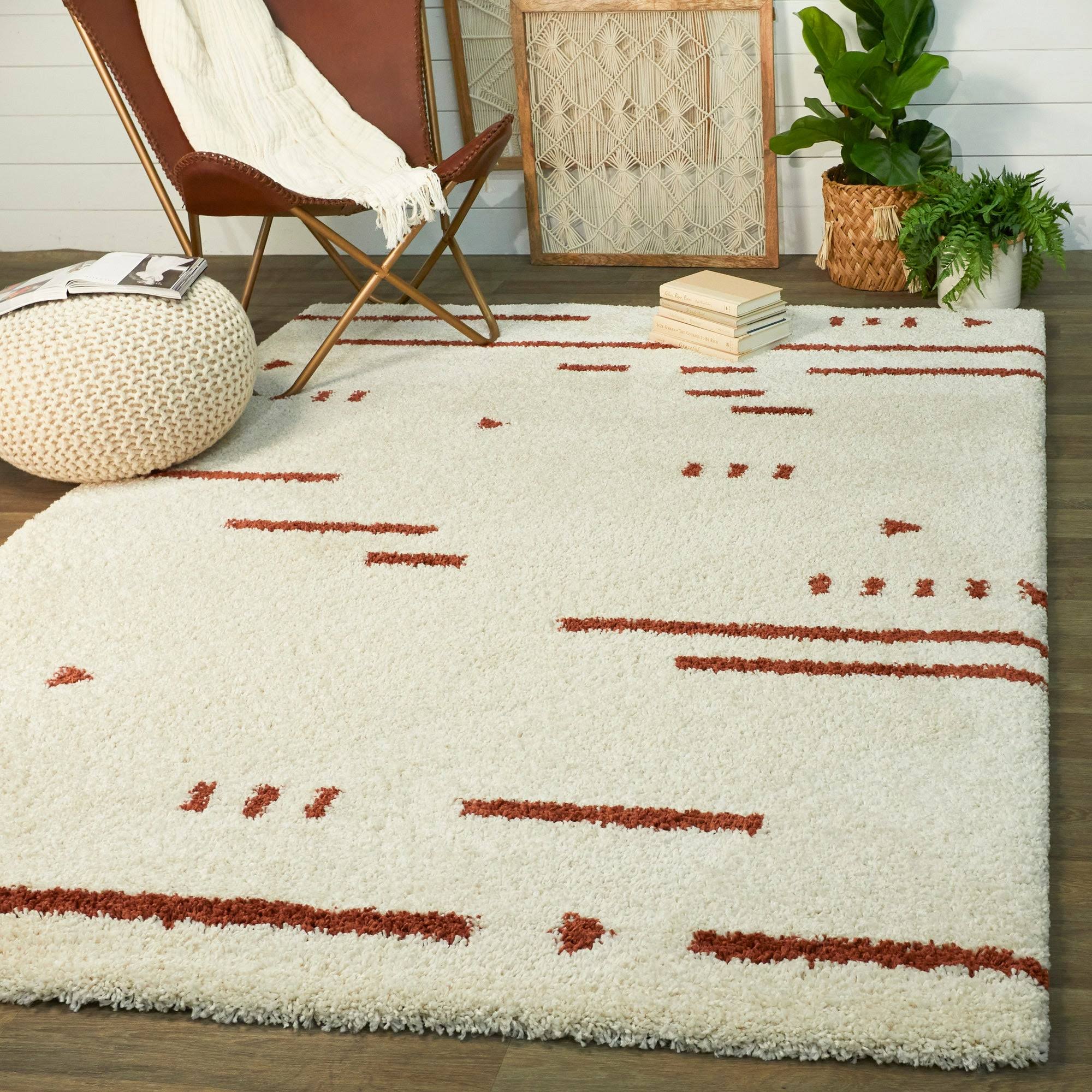 BALTA Dalmas Burnt Orange 5 ft. x 7 ft. Modern Shag Area Rug