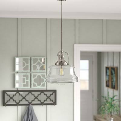 Nadine 1-Light Single Schoolhouse Pendant Finish: Polished Nickel