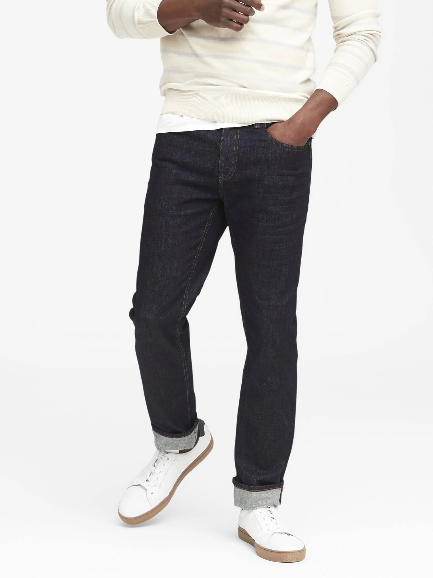 Banana Republic Men's Slim Dark Wash Jean Rinse Wash Tall Size 42W 36L