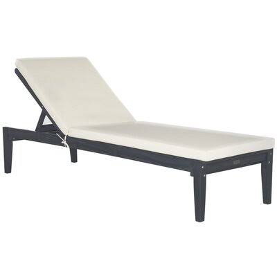 Adame Reclining Chaise Lounge with Cushion Frame Color: Ash Grey Frame/Beige Cushion