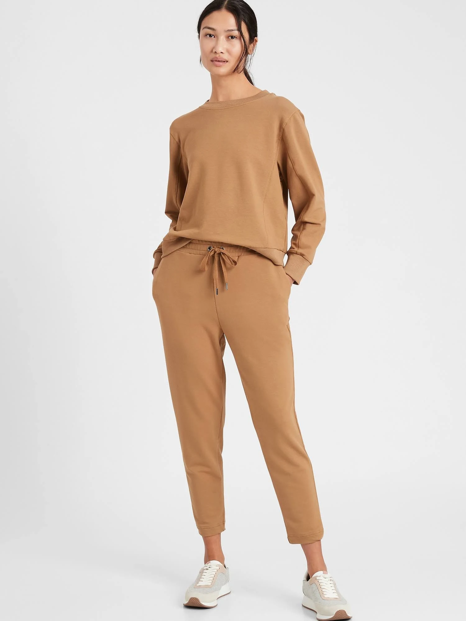 Banana Republic Women's Petite Baby Terry Jogger Dark Camel Petite Size M
