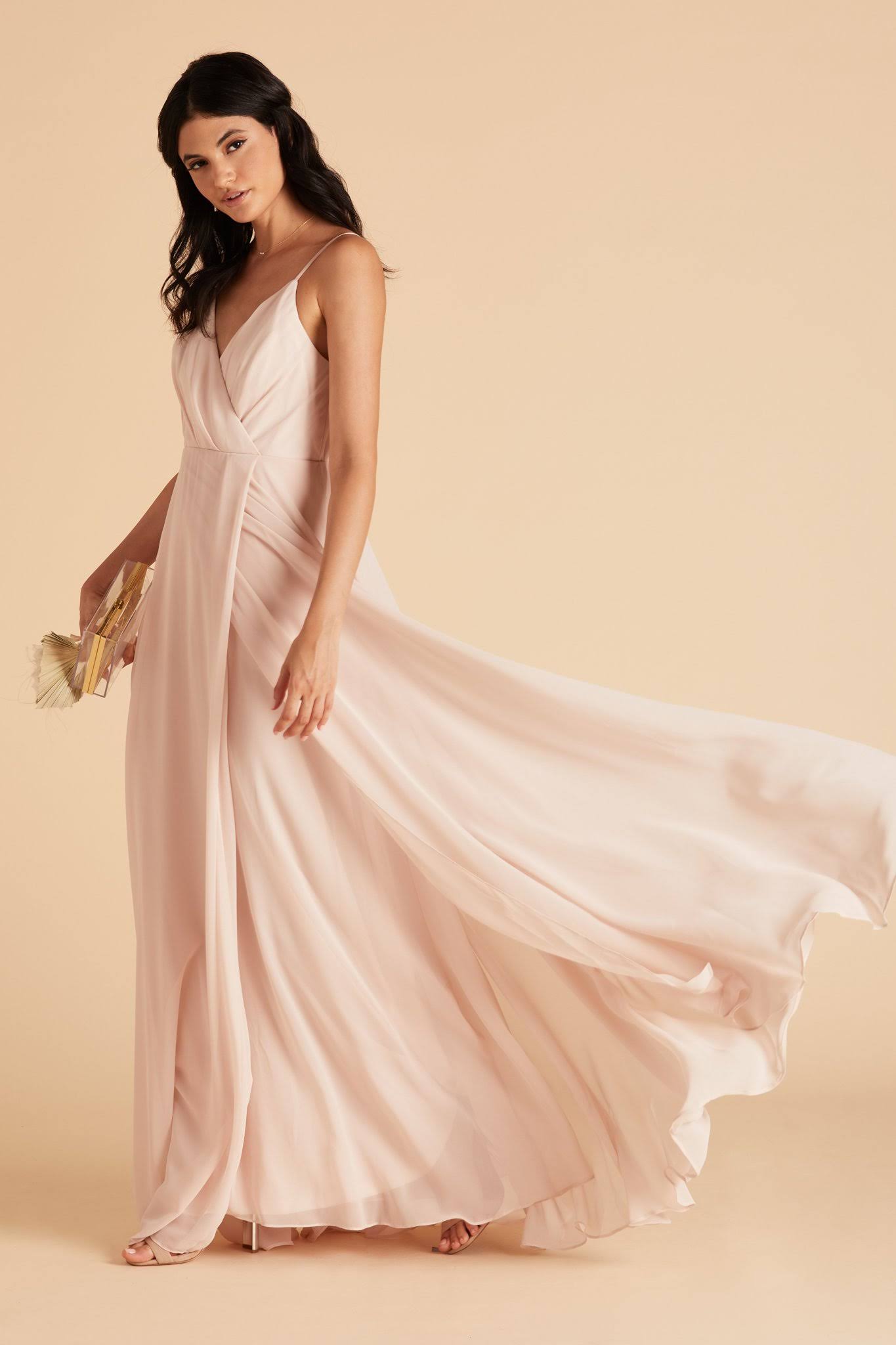 Kaia Chiffon Bridesmaid Dress in Pale Blush XXL / Pale Blush