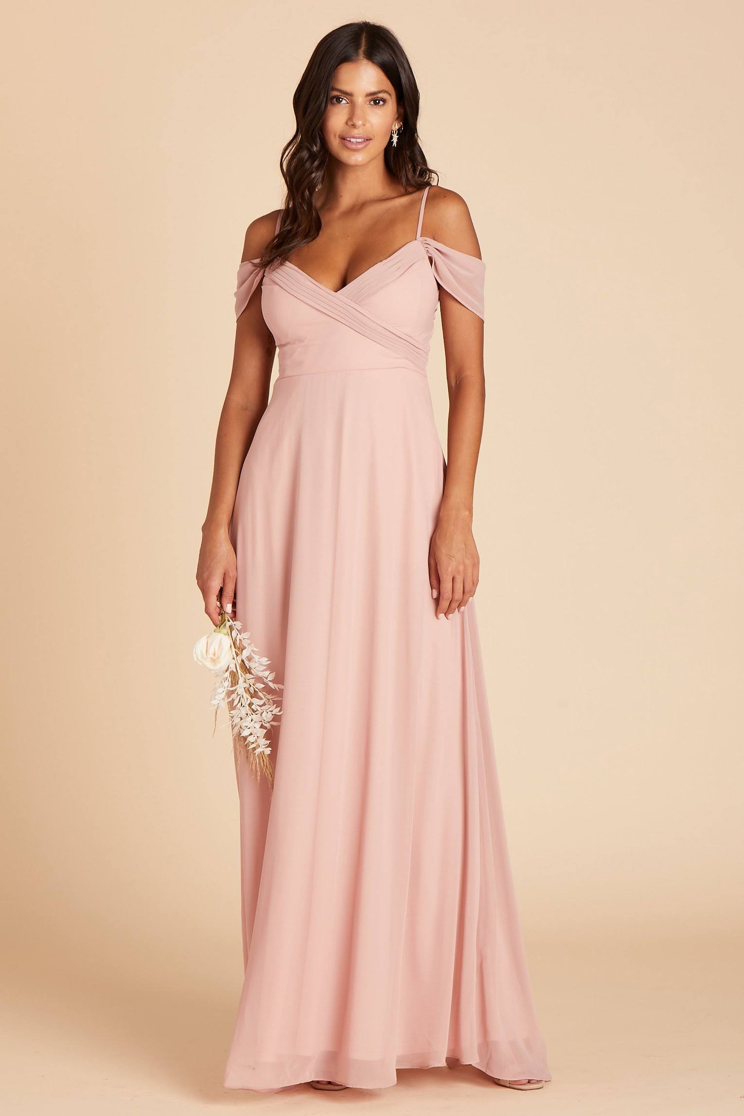 Birdy Grey Spence Convertible Chiffon Bridesmaid Dress in Dusty Rose S / Dusty Rose