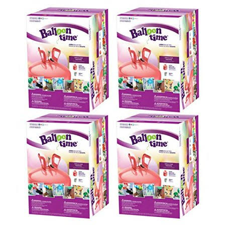 Balloon Time Jumbo 12 inch Helium Tank Blend Kit (4 Boxes)