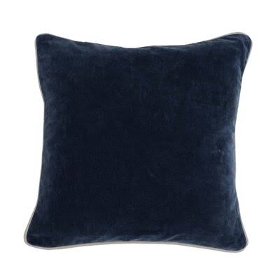 Shyanne Square Velvet Pillow Cover & Insert Color: Navy