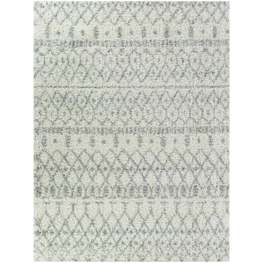 BALTA Dominic Cream/Grey 5 ft. x 7 ft. Moroccan Shag Area Rug