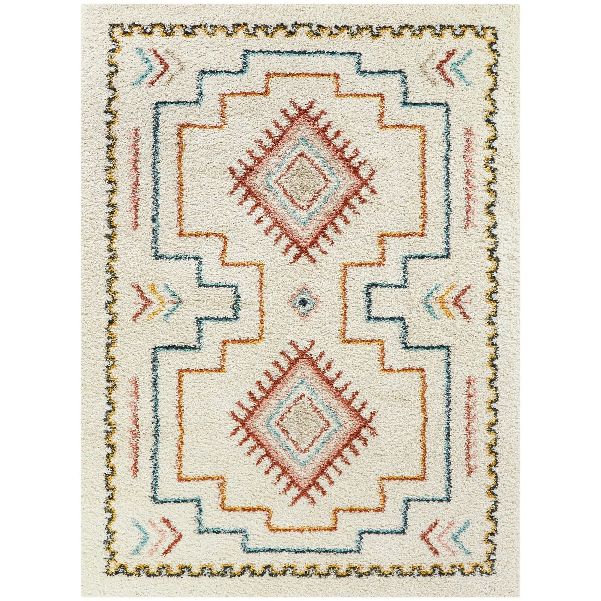 Balta Bandele White 5 ft. x 7 ft. Berber Shag Area Rug