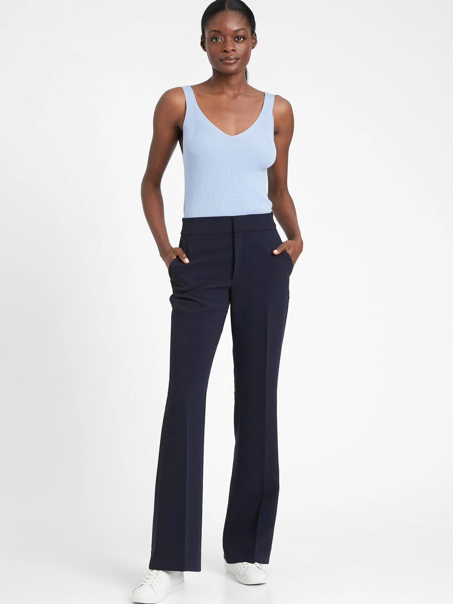 Banana Republic Women's High-Rise Flare Pant Navy Size 0 Regular