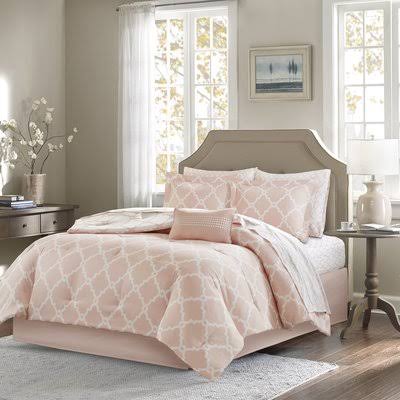Willa Arlo Interiors Reversible Comforter Set Size: Twin XL Comforter + 6 Additional Pieces, Color: Peach