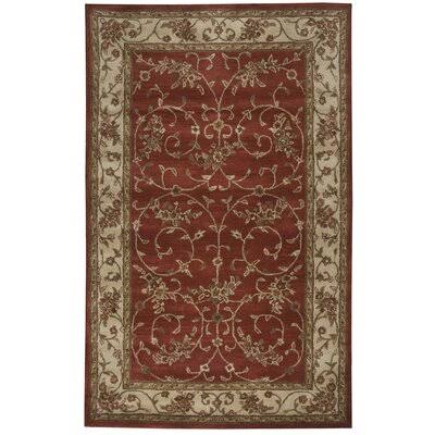 Belen Floral Handmade Tufted Wool Rust/Beige Area Rug Birch Lane Rug Size: Rectangle 3& x 5&