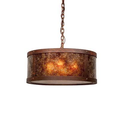 Unger 3-Light Drum Chandelier Millwood Pines Finish: Architectural Bronze, Shade Color: Bungalow Green