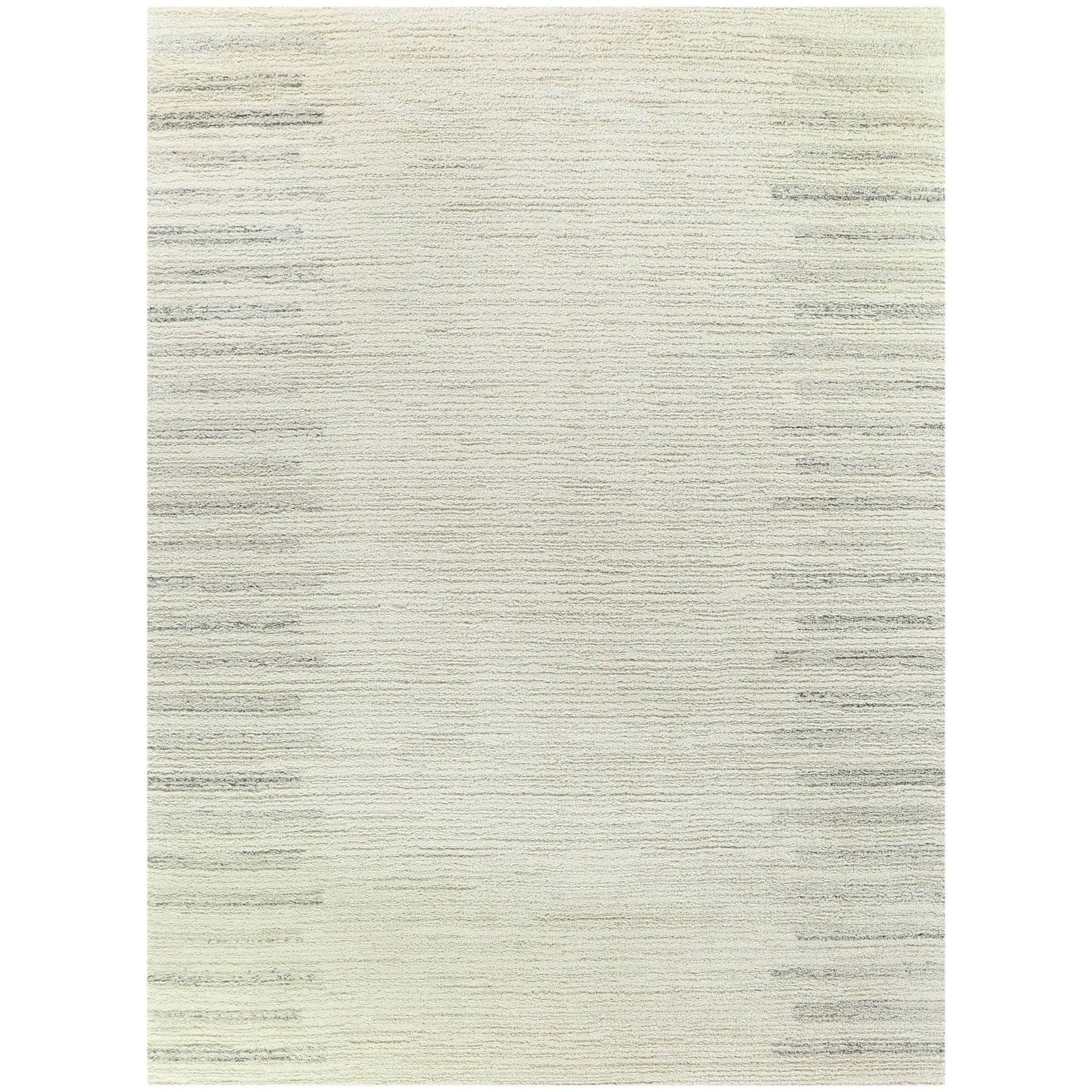 BALTA Callan White 5 ft. x 7 ft. Stripe Shag Area Rug
