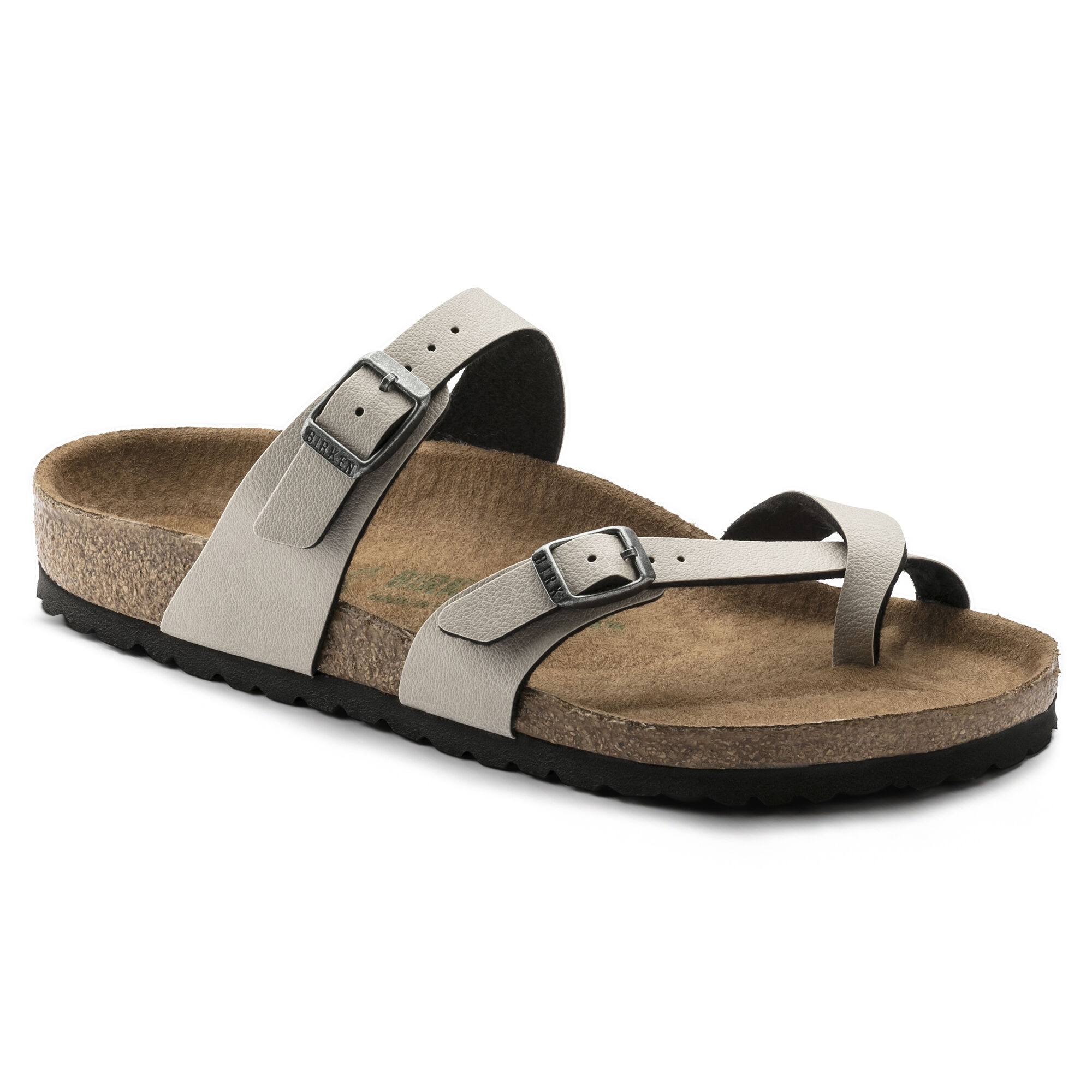 BIRKENSTOCK Mayari Birko-Flor Pull Up Stone Thong Sandals
