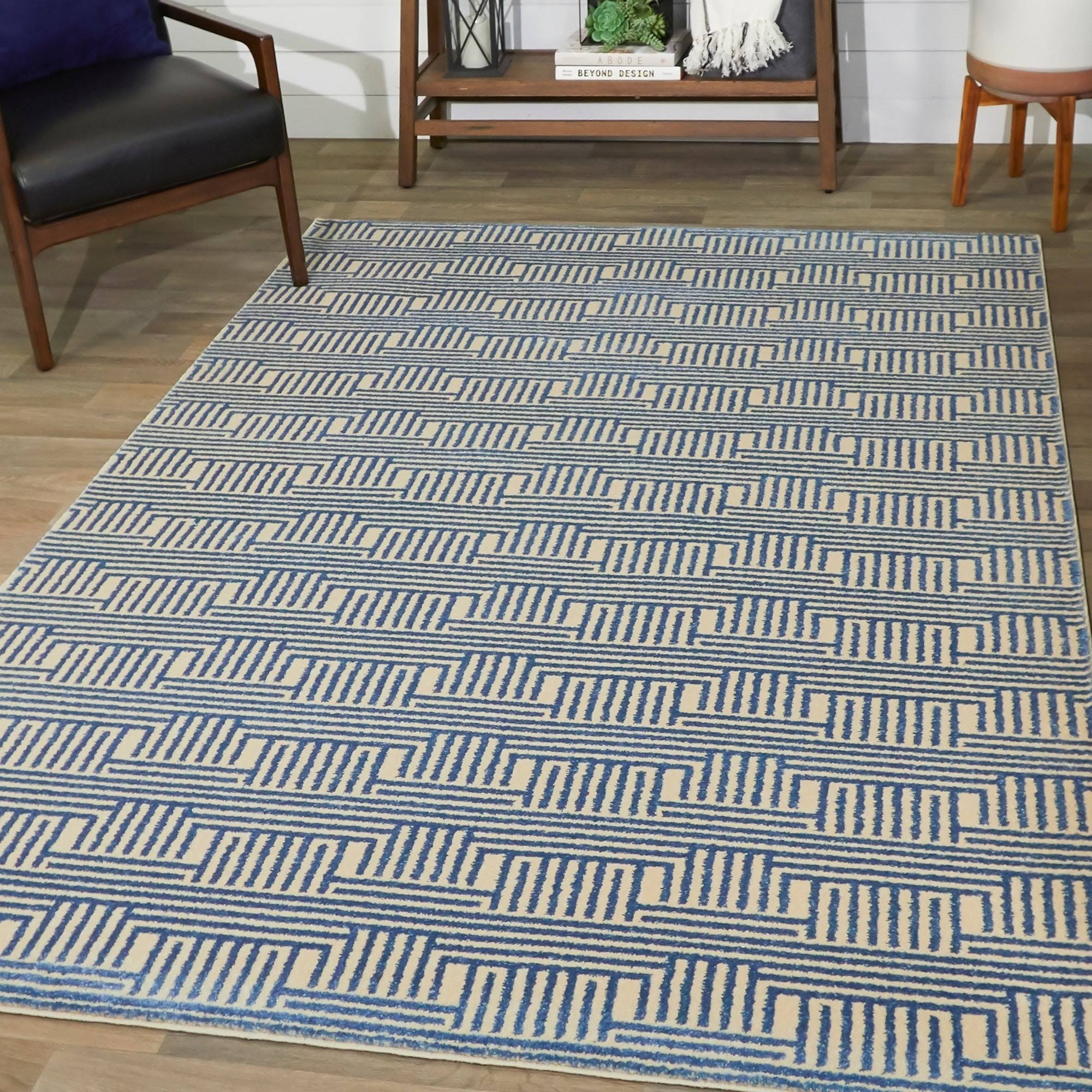 BALTA Gwynn Cream 8 ft. x 10 ft. Art Deco Striped Area Rug, Ivory