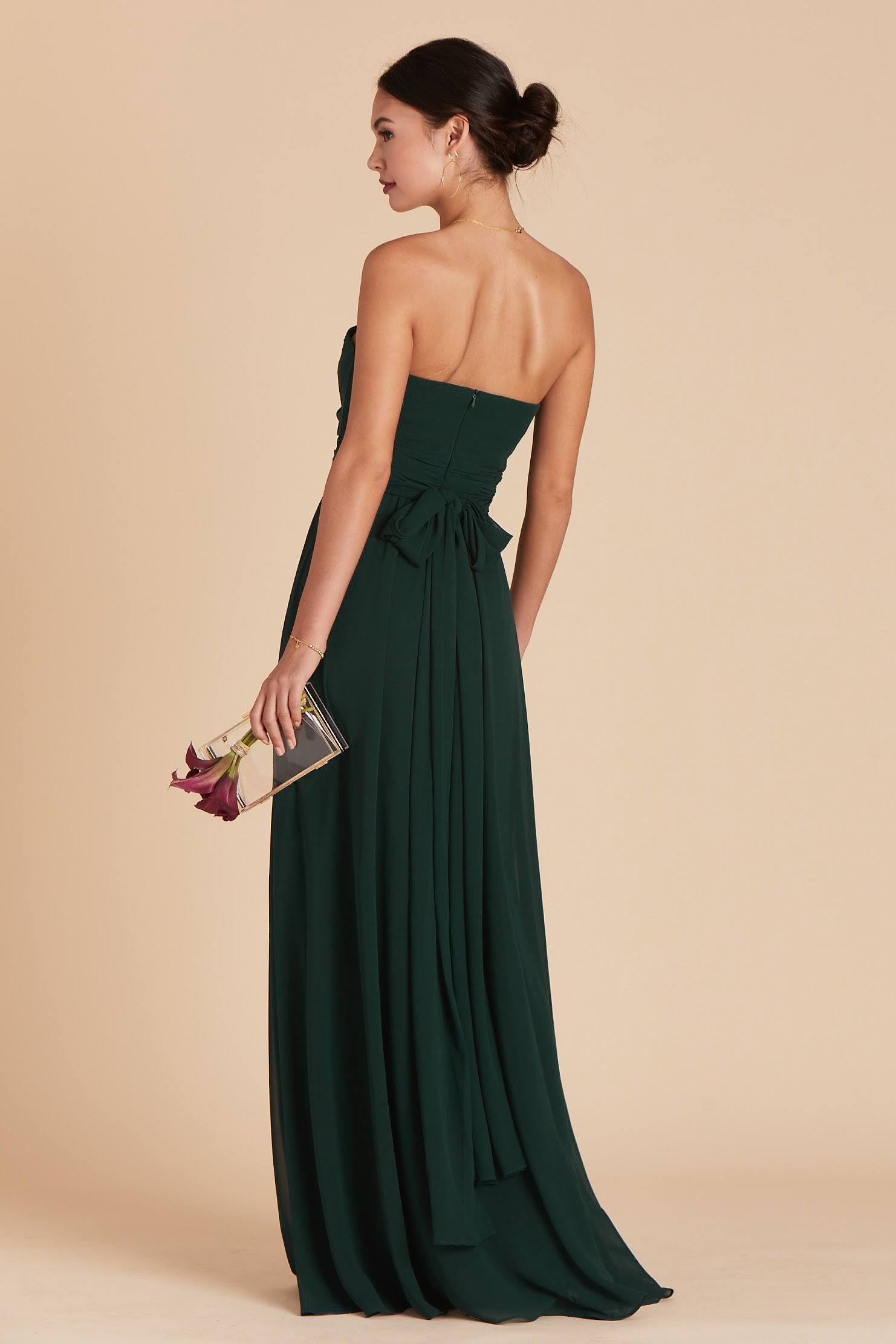 Birdy Grey Grace Convertible Chiffon Bridesmaid Dress in Emerald L / Emerald