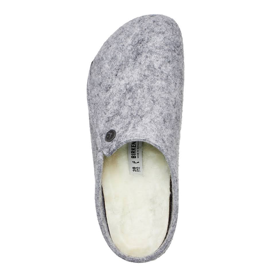Birkenstock Zermatt Shearling Narrow Slippers - Light Grey