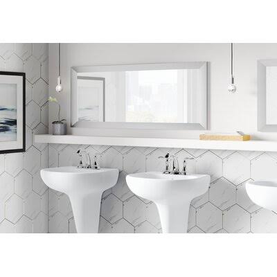 Industrial Modern & Contemporary Wall Mirror Wade Logan Finish: Brushed Nickel, Size: 38.5x22 H x 60x22 W
