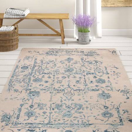 Jakayla Oriental Handmade Tufted Light Gray/Blue Area Rug Ophelia & Co. Rug Size: Rectangle 5& x 8&
