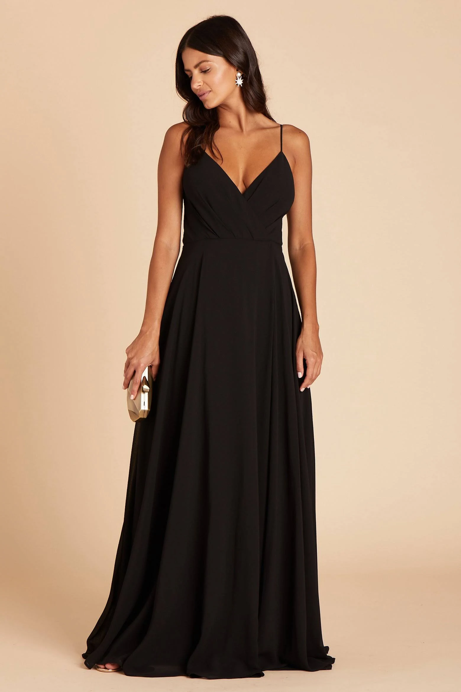 Birdy Grey Kaia Chiffon Bridesmaid Dress in Black XXL / Black