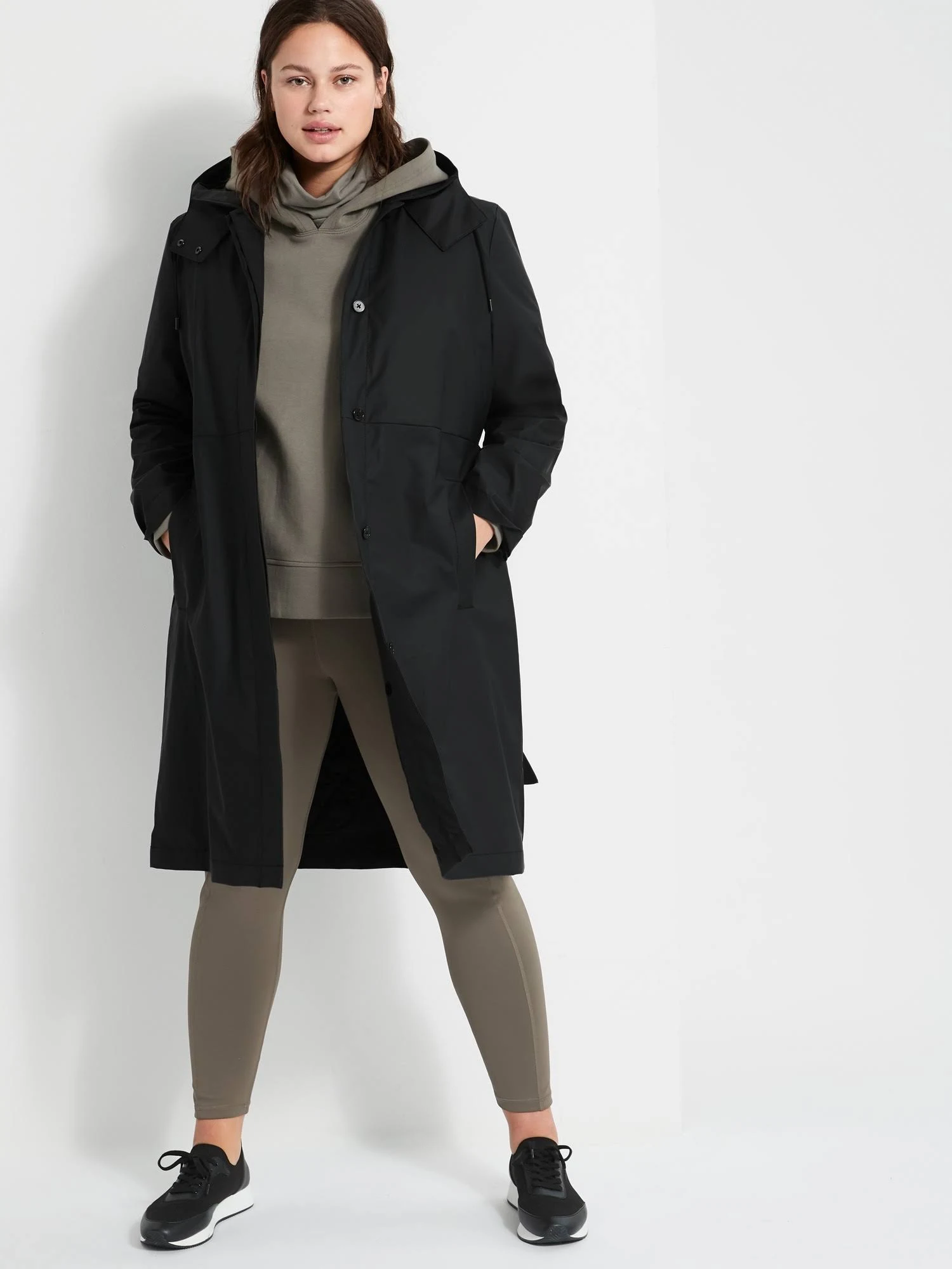 Banana Republic Women's 2-in-1 Rain Coat Black Size L