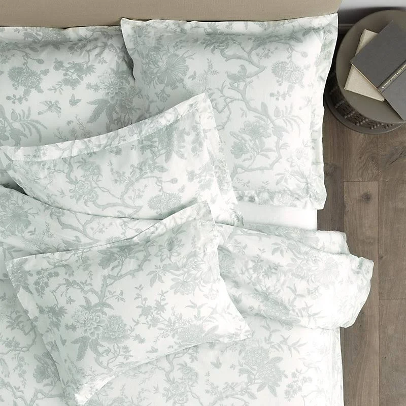 Jardin Toile Duvet Cover Gray Twin - Ballard Designs