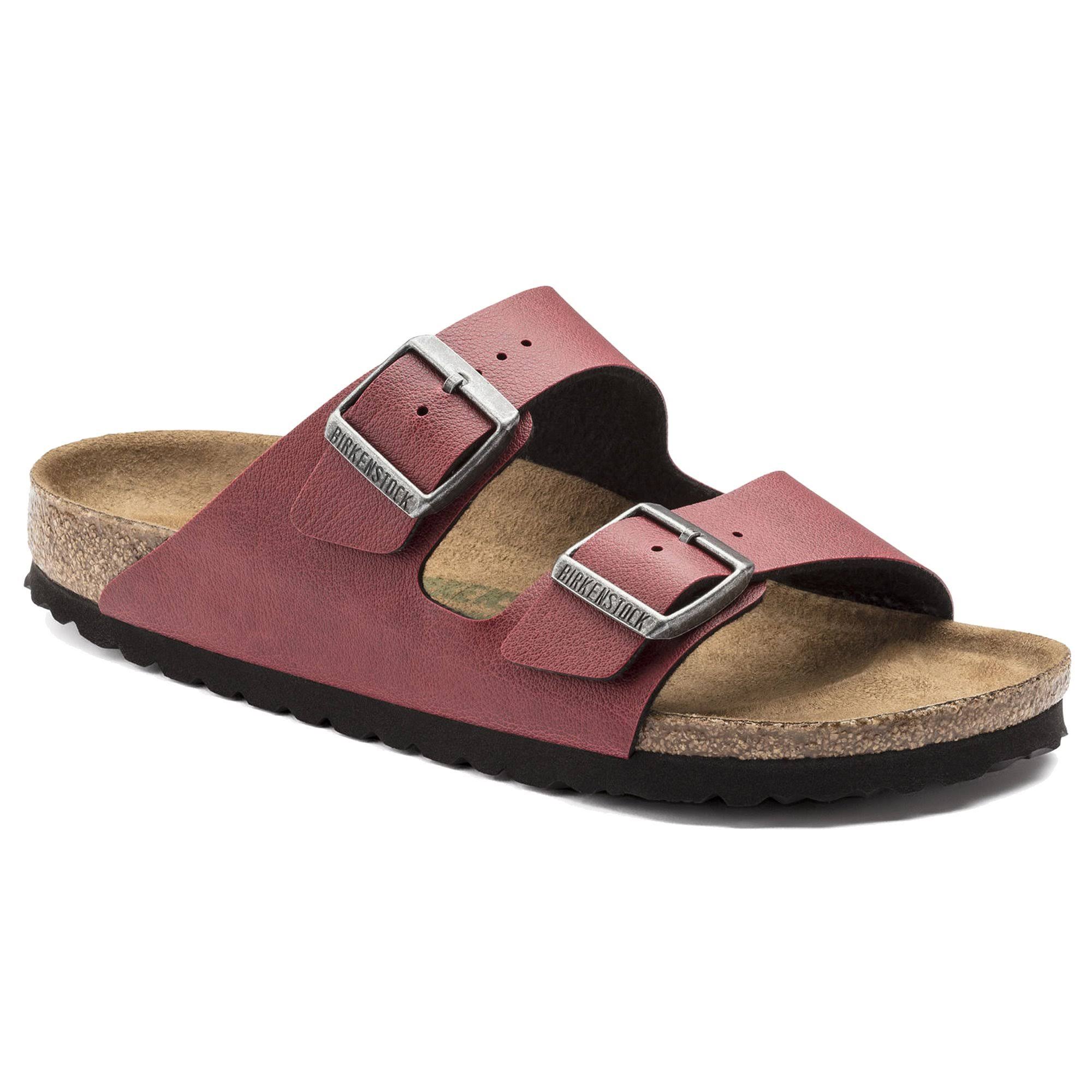Birkenstock Arizona Vegan Bordeaux Pull Up Birko-Flor / 39 / Narrow