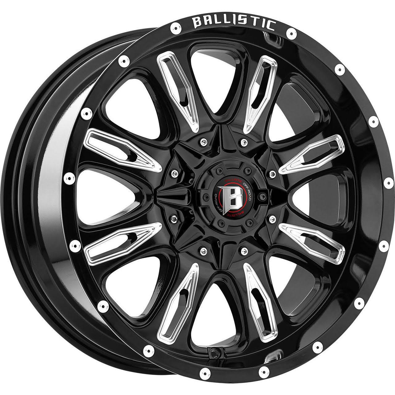 Chevy 1500 Ballistic Scythe Gloss Black Milled 6-Lug Wheel - 20x9 953290267+25GBX