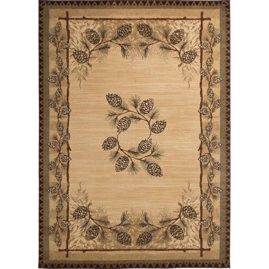 Balta Carlswell 5 x 7 Beige Indoor Border Lodge Area Rug in Off-White | 55125359-5X8