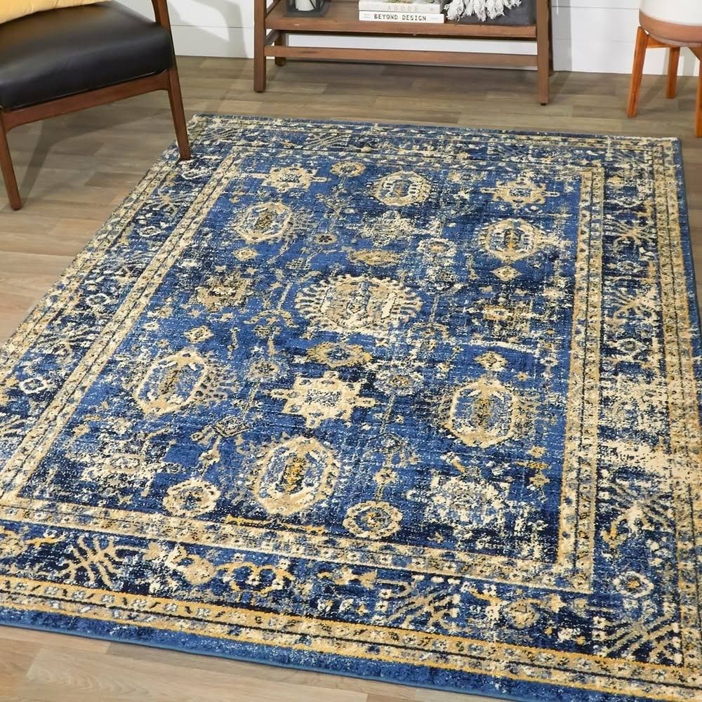 BALTA Godwin Blue 5 ft. x 7 ft. Vintage Persian Area Rug