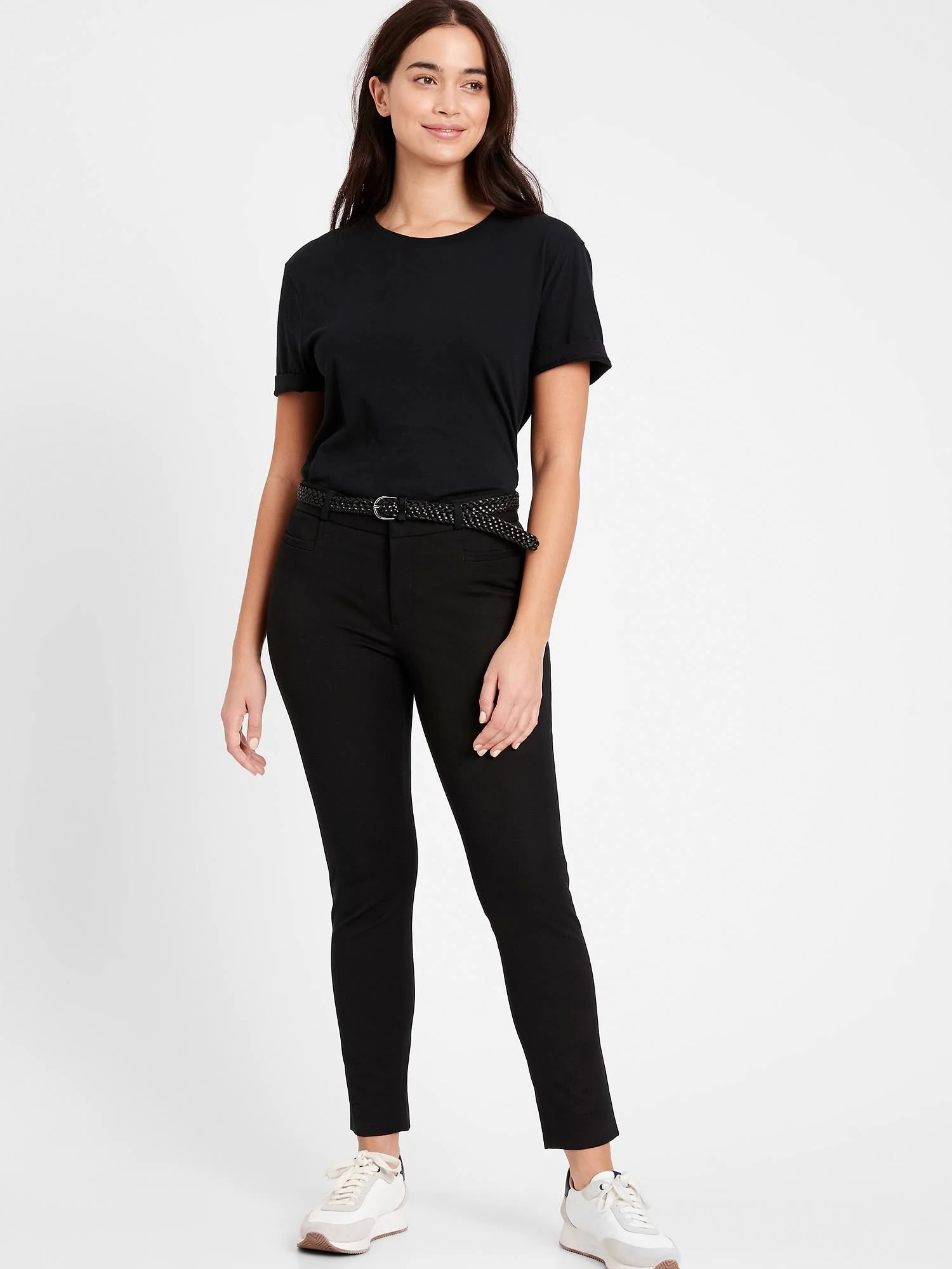 Banana Republic Women's Curvy Mid-Rise Skinny Sloan Pant Black Size 4 Short