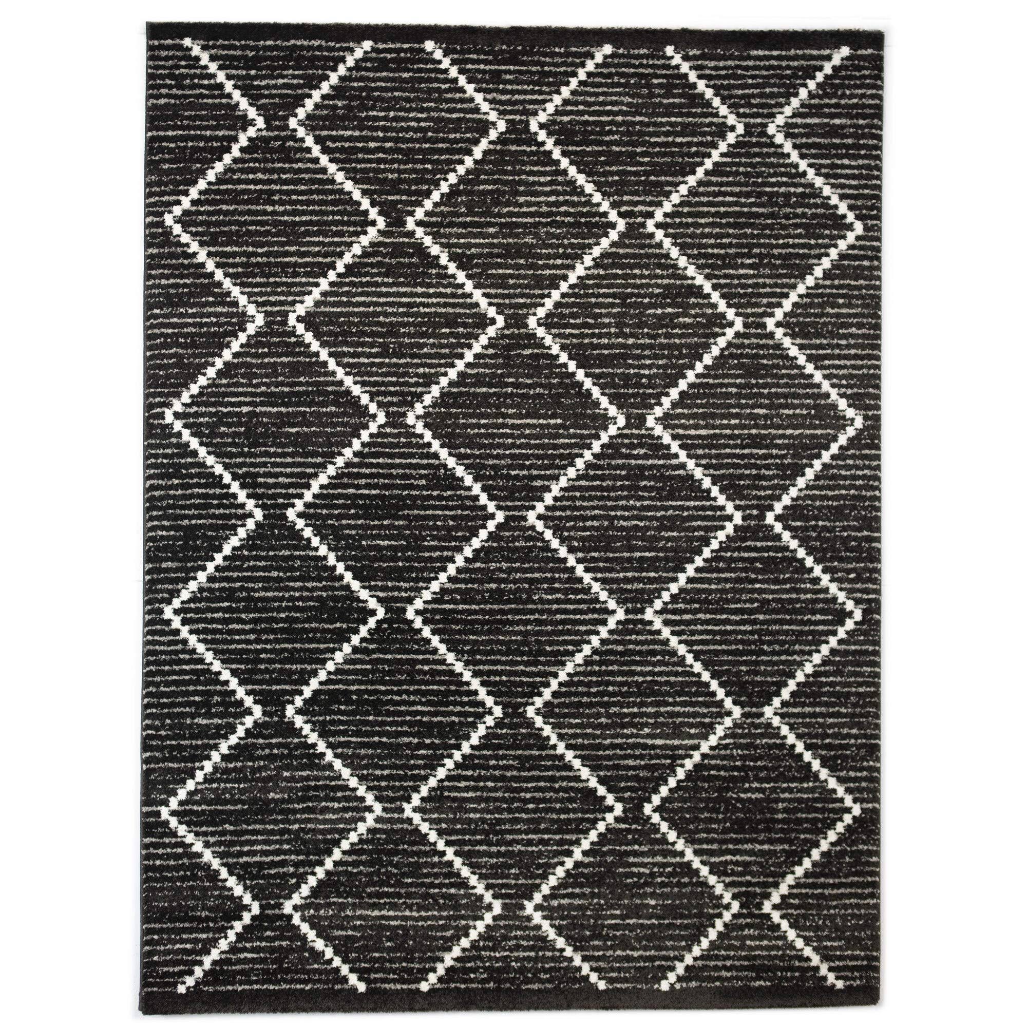 BALTA Rugs Oscar Black Geometric Area Rug, Modern 7&10x22 x 10& Rug