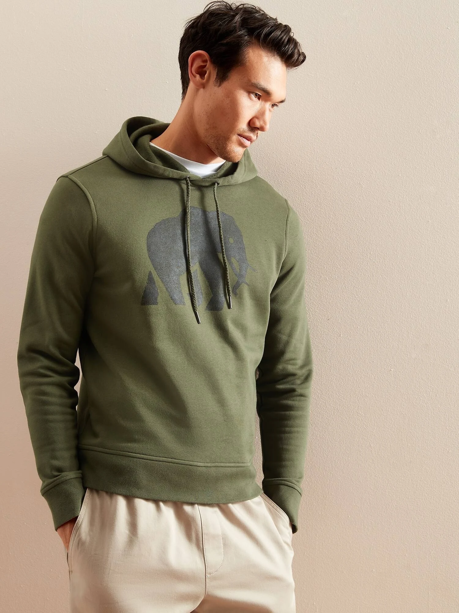 Men's Elephant Logo Hoodie Green