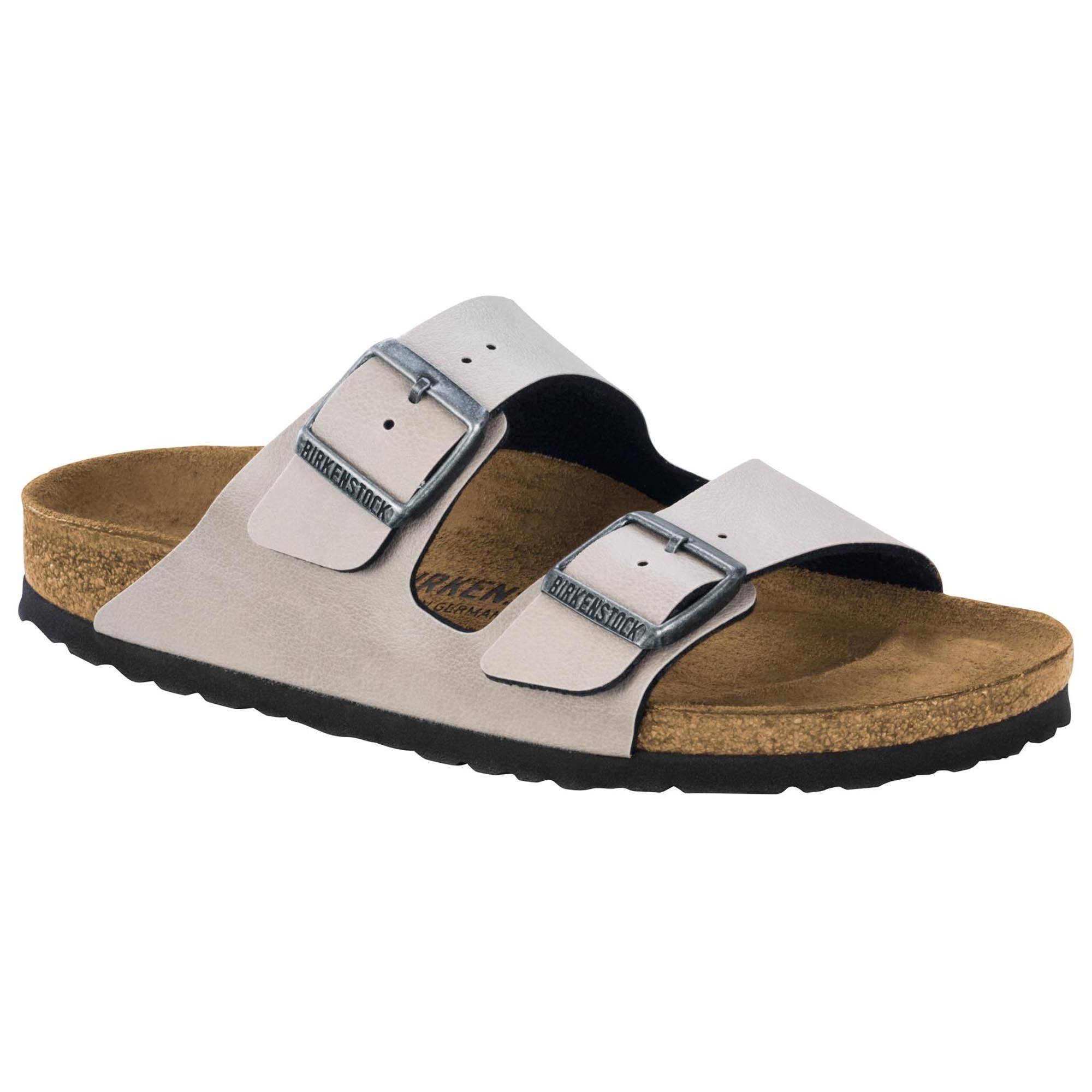 Birkenstock Women's Arizona Birko-Flor Sandal, Stone Pull Up
