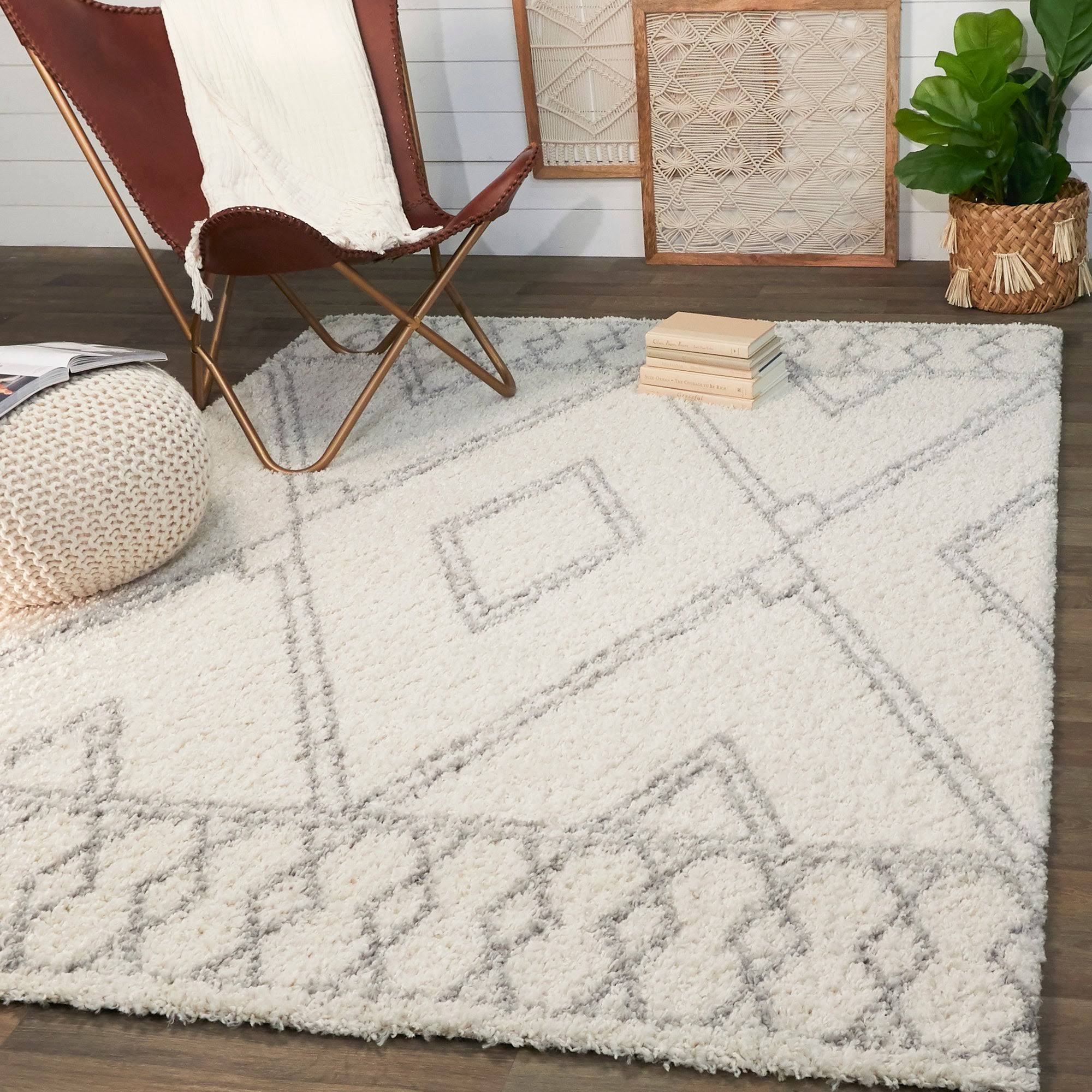 BALTA Wilkins Cream 8 ft. x 10 ft. Moroccan Shag Area Rug, Ivory
