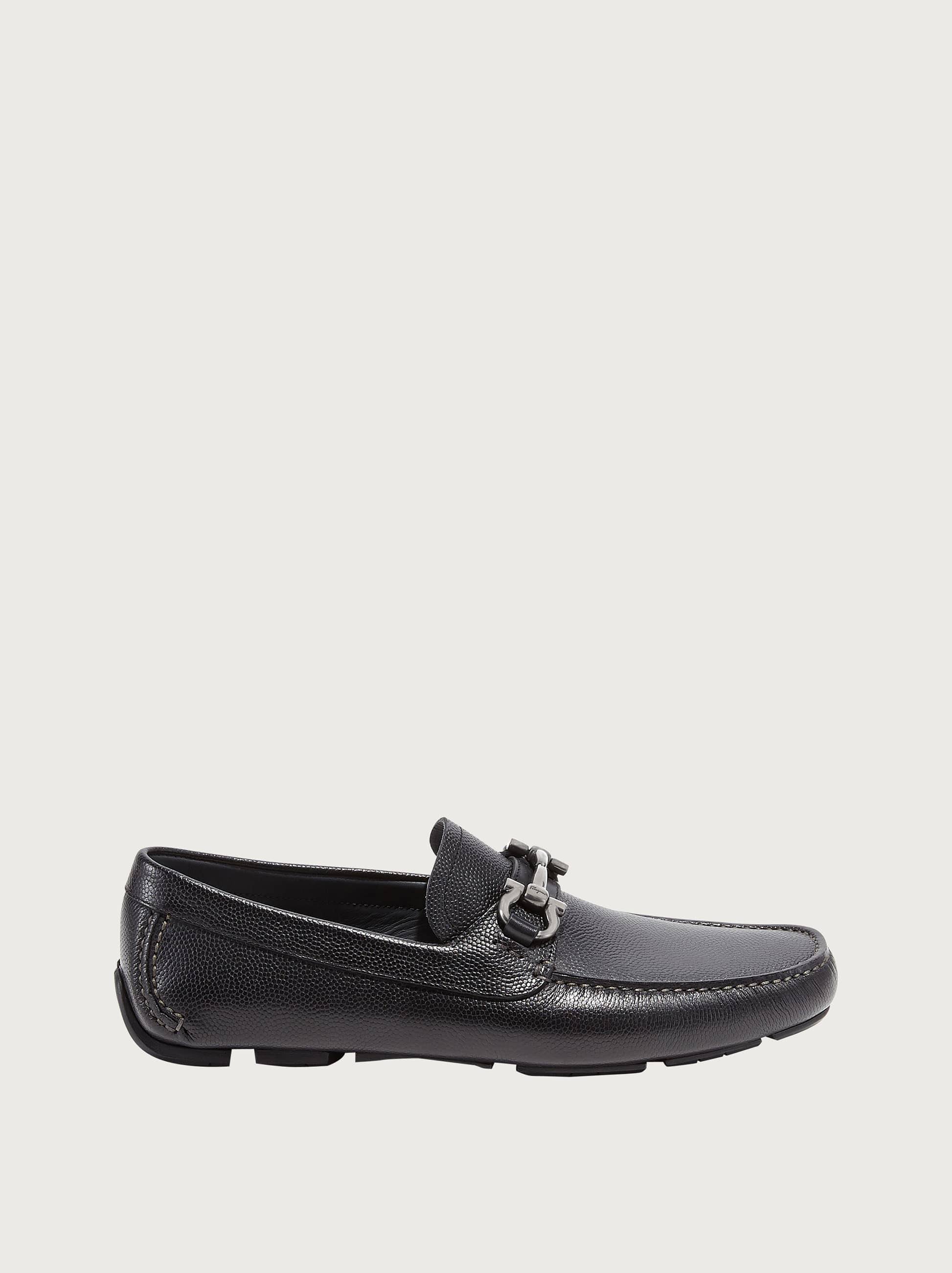 Salvatore Ferragamo Parigi Gancini Bit Leather Driver, 9 / Black